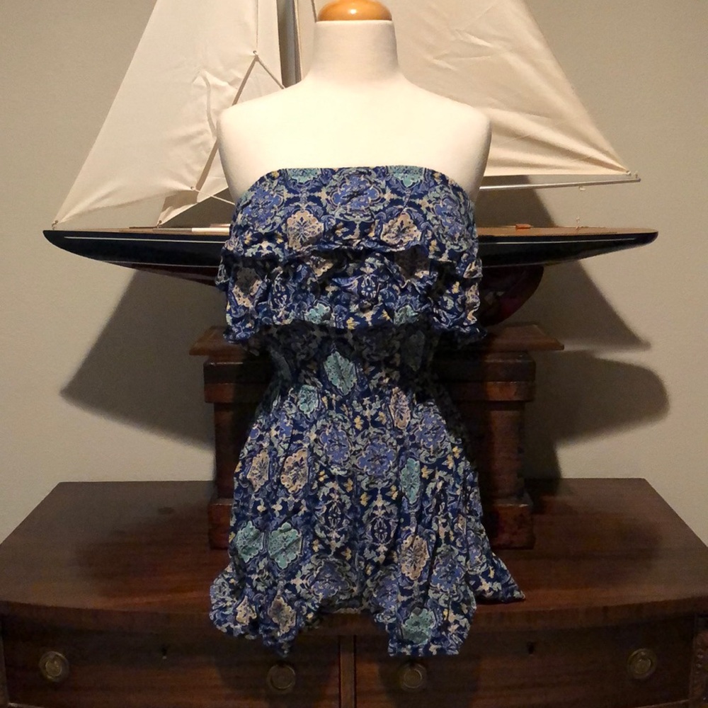 Hollister Paisley Strapless Romper